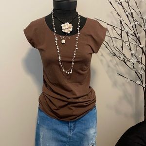 Downeast Basics brown shirt - large